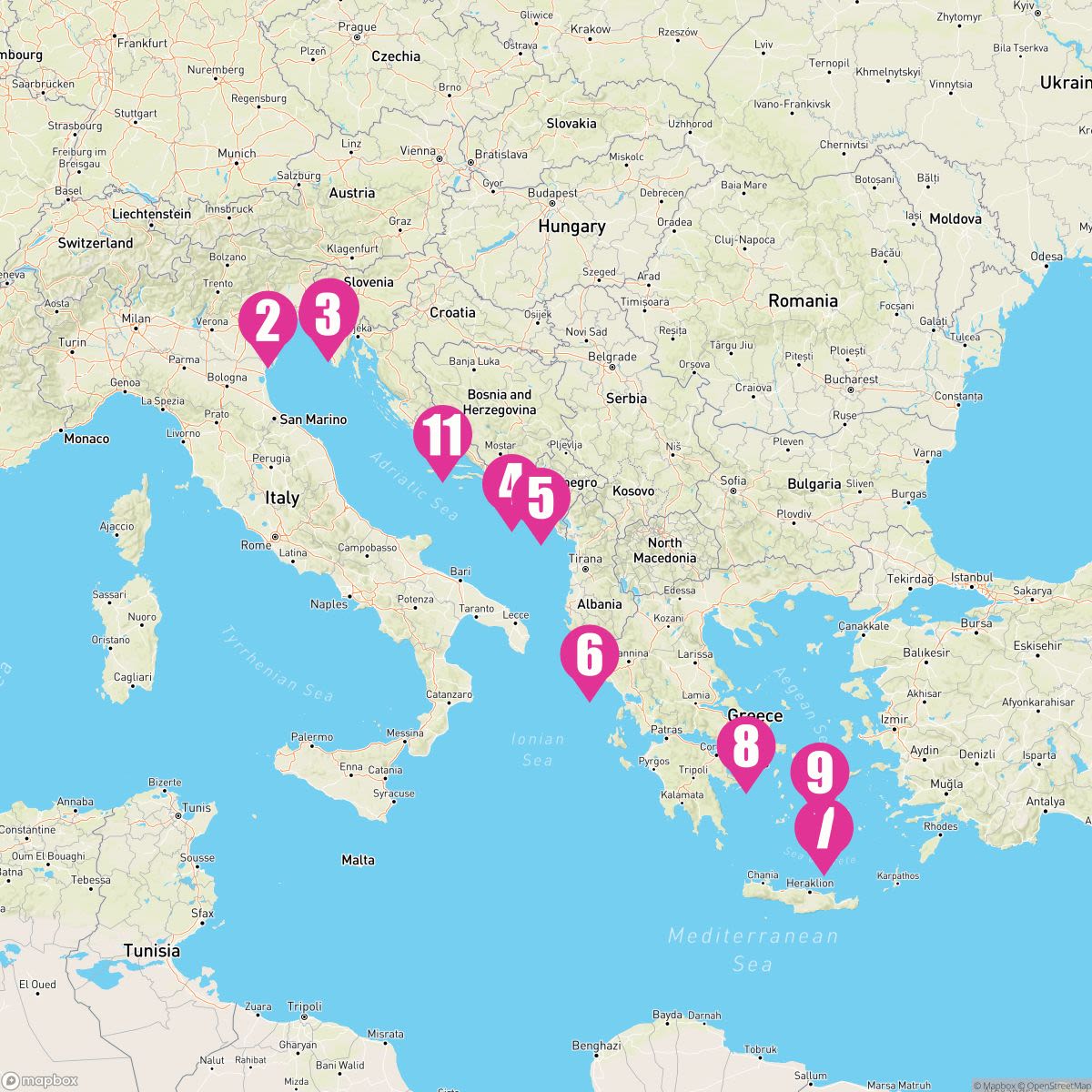 11 Night Greek Isles: Santorini Athens & Croatia (Trieste Roundtrip)