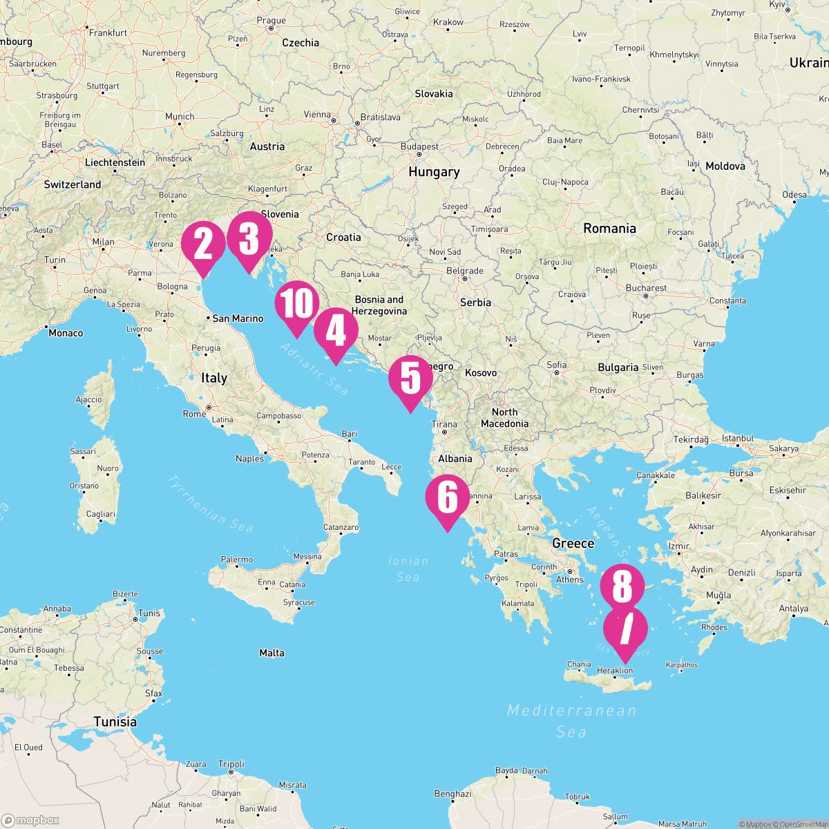 10 Night Greek Isles: Santorini Mykonos & Croatia (Trieste Roundtrip)