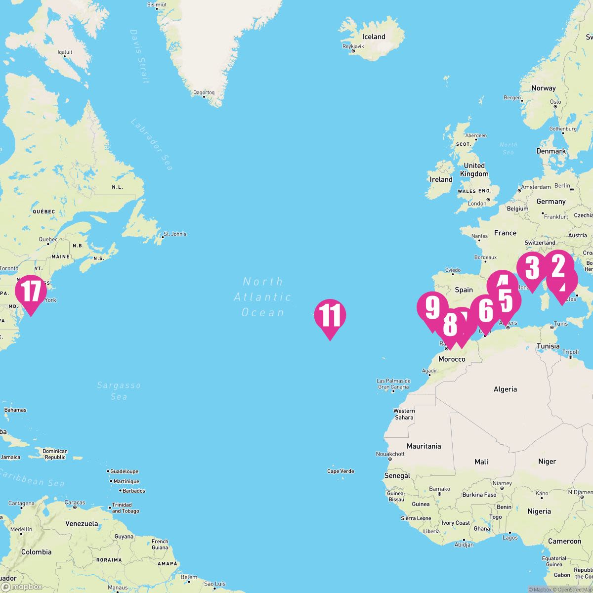 16 Night Transatlantic: Italy France & Spain (Rome To New York)