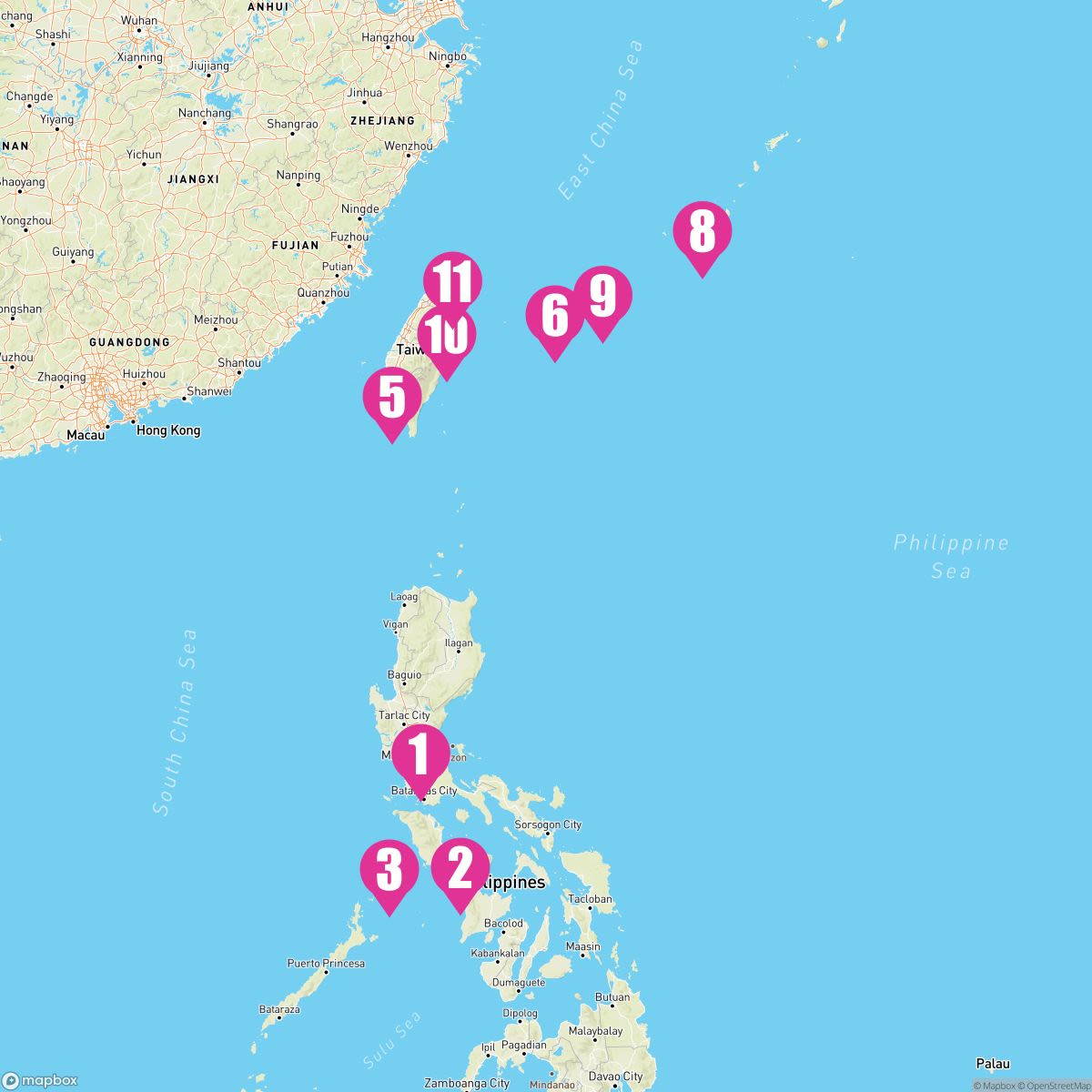 10 Night Southeast Asia: Boracay Okinawa Coron Kaohsiung (Manila To Taipei)