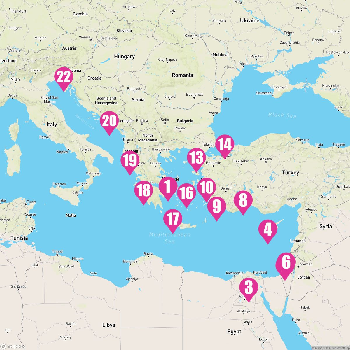 21 Night Egypt Athens & Adriatic: Turquoise Coast & Dubrovnik (Athens To Trieste)