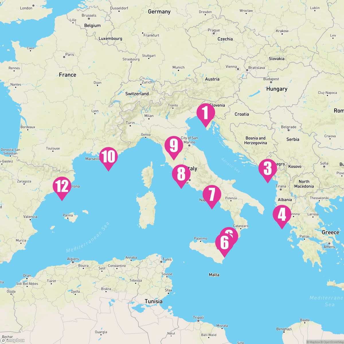 11 Night Around Italys Boot: Cote Dazur (Trieste To Barcelona)
