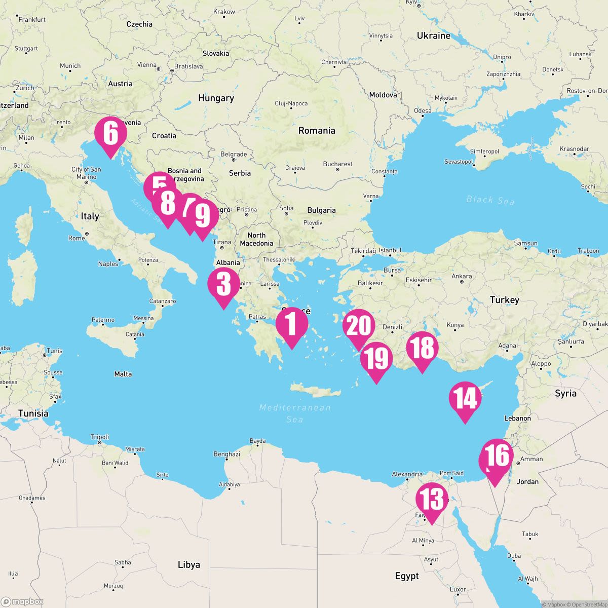 21 Night Adriatic & Egypt: Dalmatian & Turquoise Coasts (Athens Roundtrip)