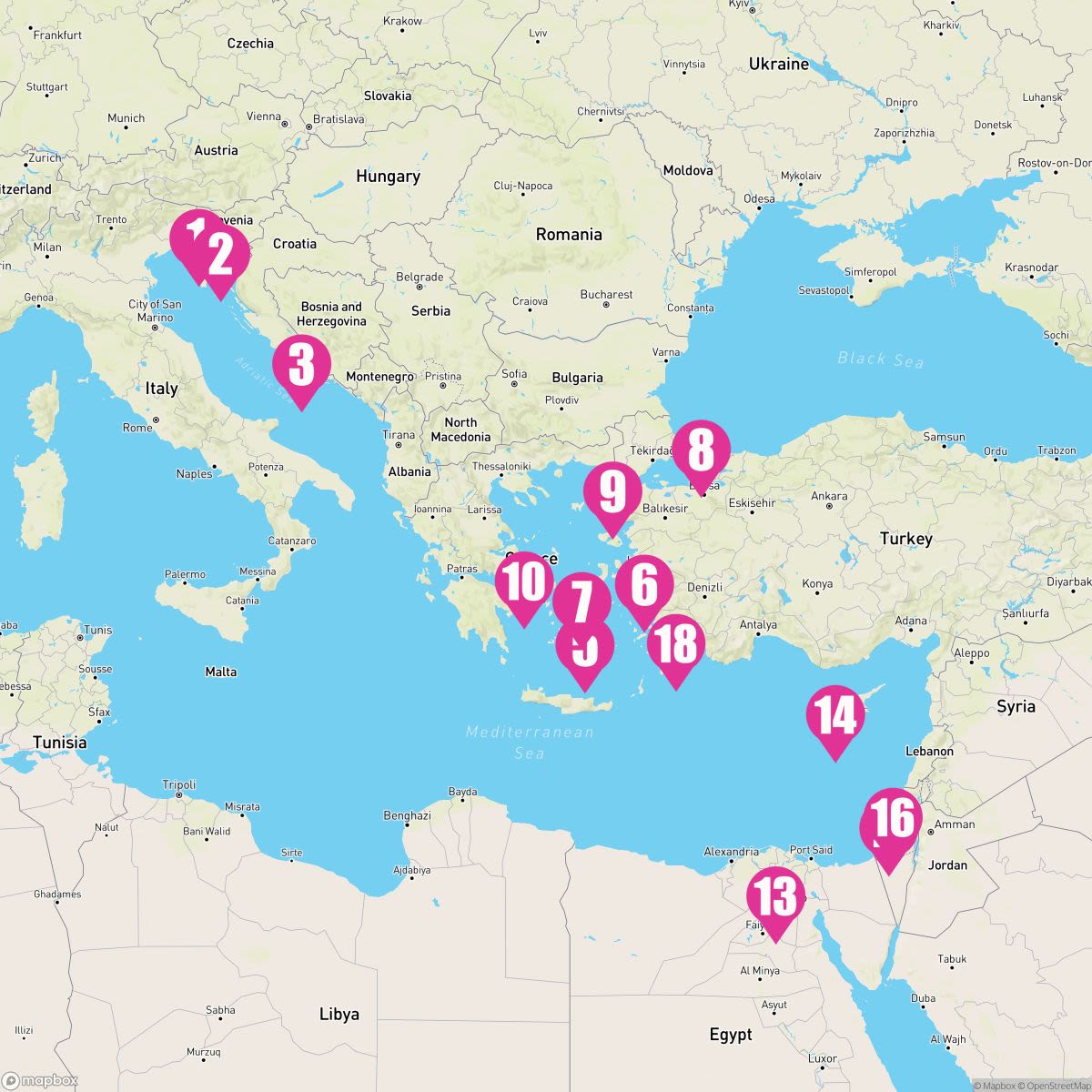 21 Night Athens Adriatic & Egypt: Croatia Santorini & Rhodes (Trieste To Athens)