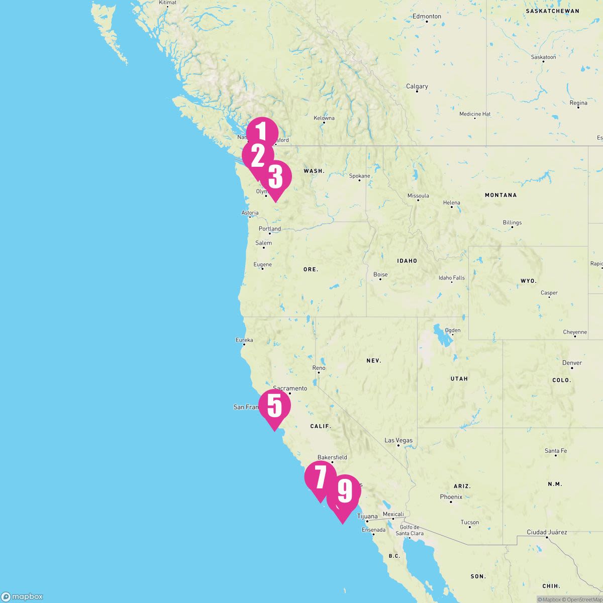 8 Night Pacific Coastal (Vancouver To Los Angeles)