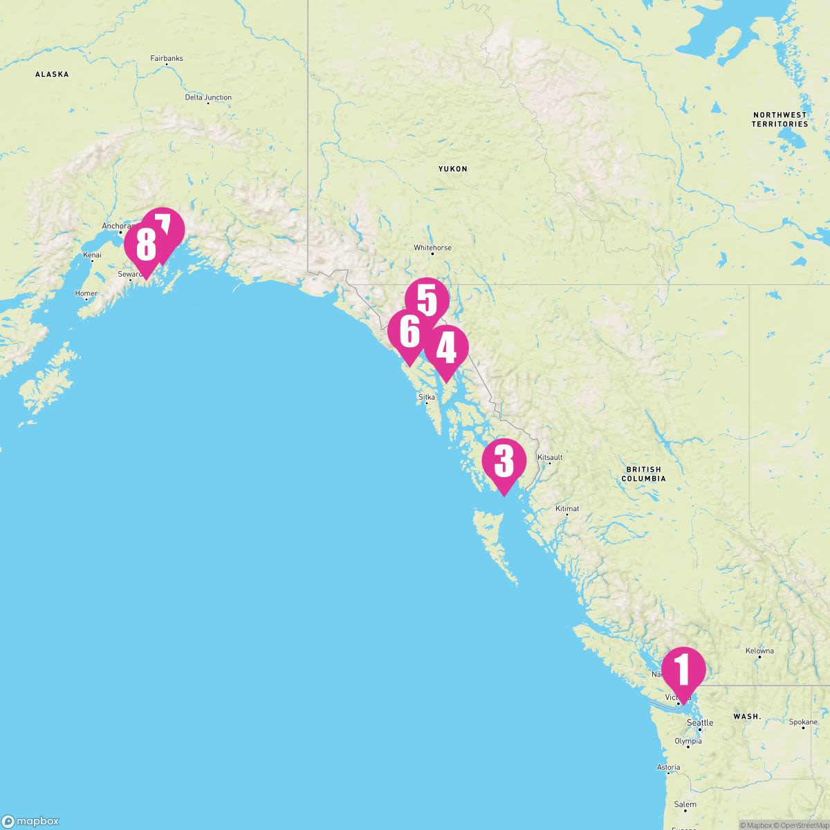 7 Night Voyage Of The Glaciers With Glacier Bay Northbound (Vancouver To Anchorage)
