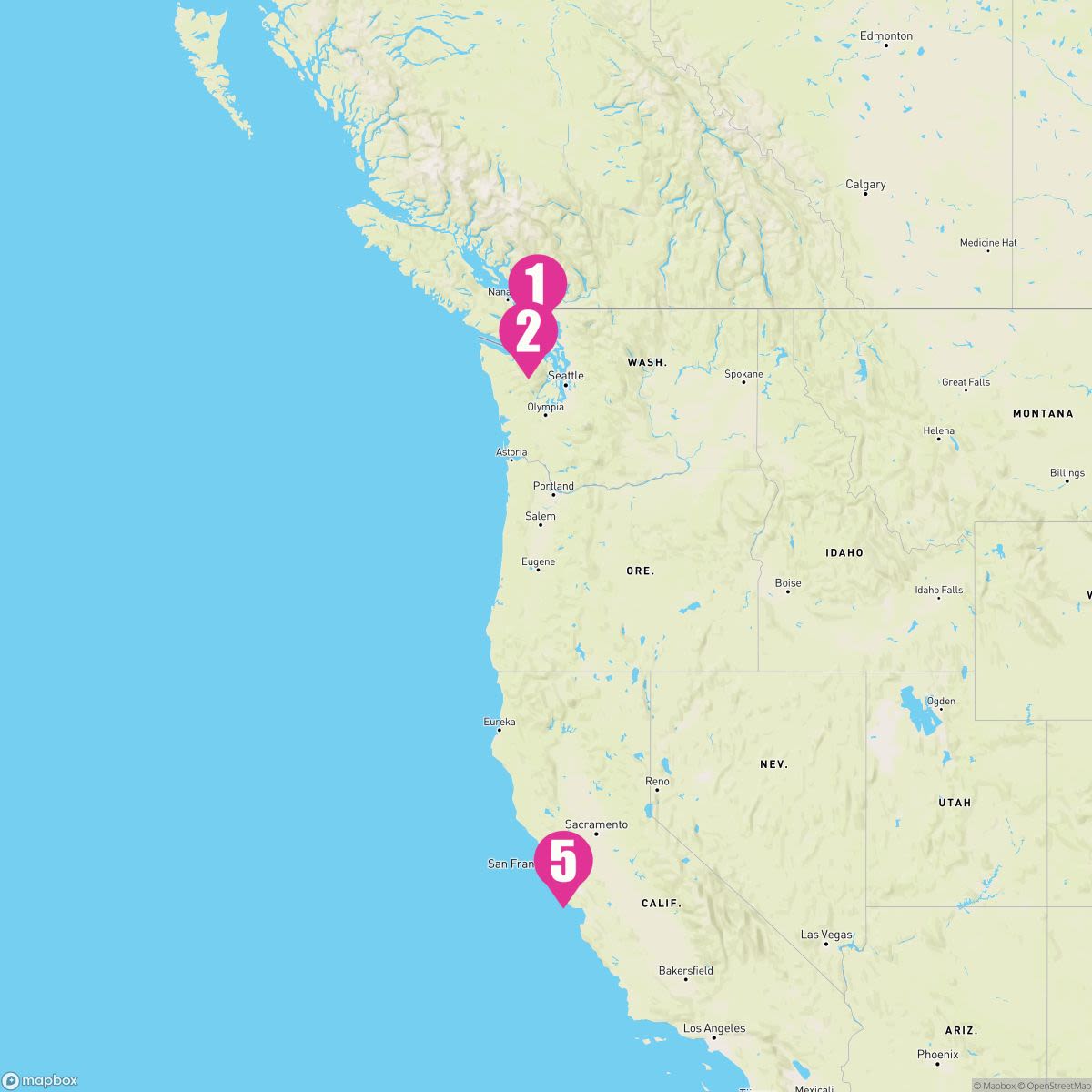 4 Night Pacific Coastal (Vancouver To San Francisco)