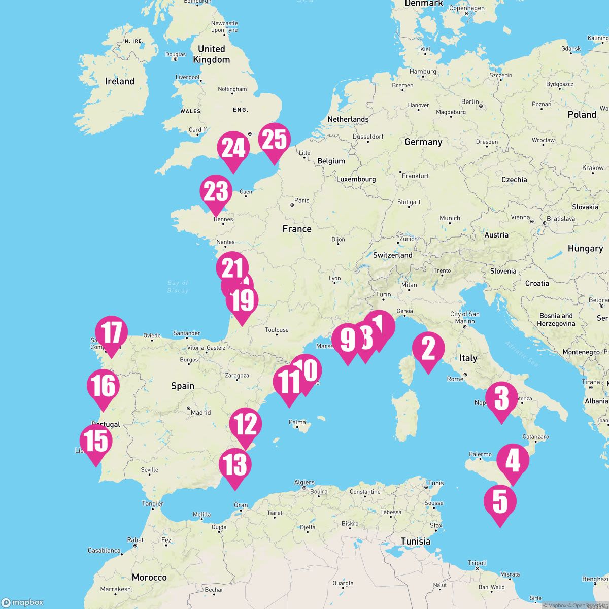 24 Night Italy Spain & France (Monte Carlo To Dover)