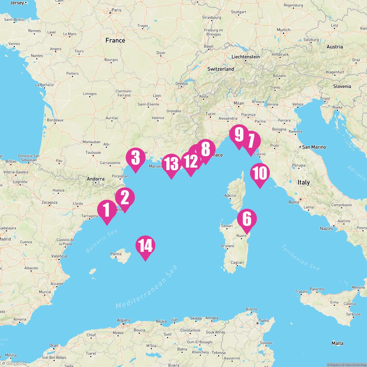 14 Night Mediterranean Rivieras & The Calanques (Barcelona Roundtrip)