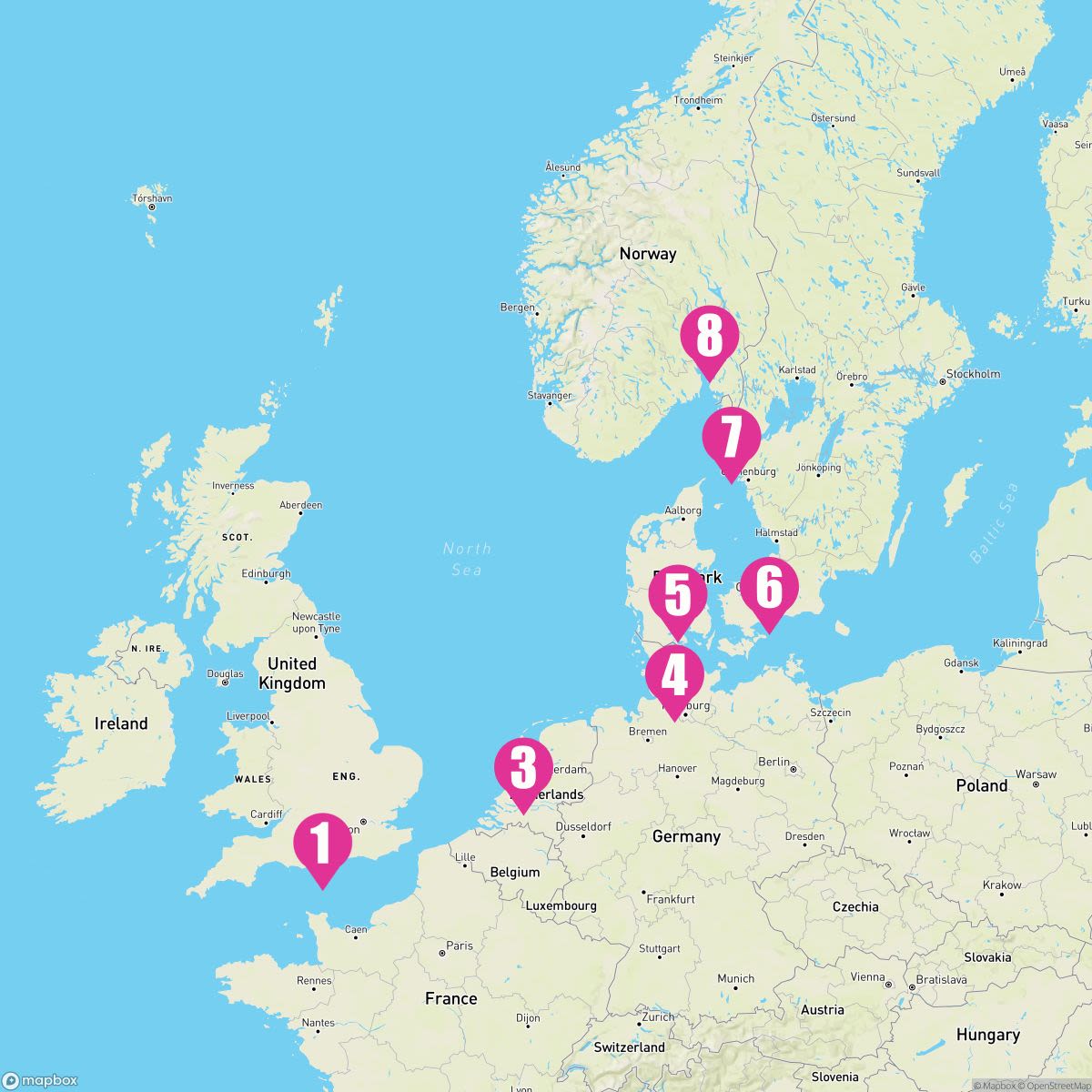 7 Night Western Europe &  The Kiel Canal (London To Oslo)