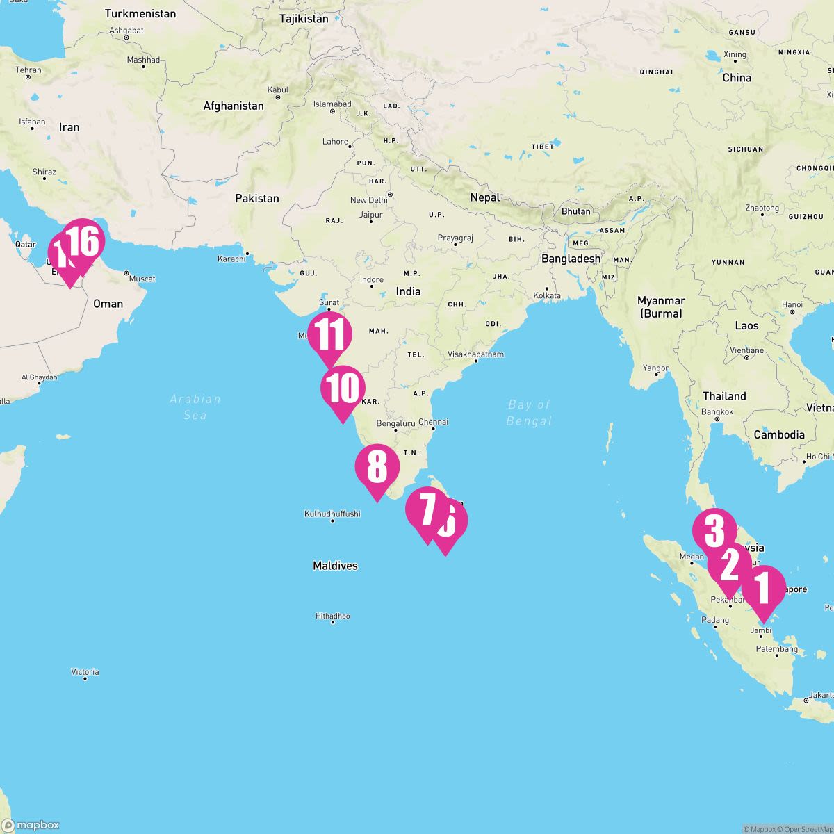 15 Night Ultimate India Sri Lanka & Malaysia (Singapore To Dubai)