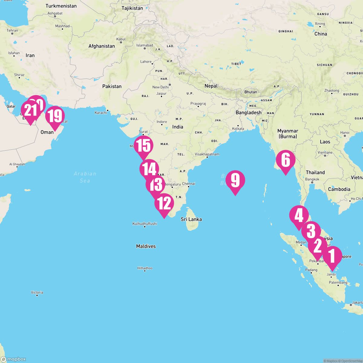 20 Night Temples Traditions & Towers (Singapore To Abu Dhabi)