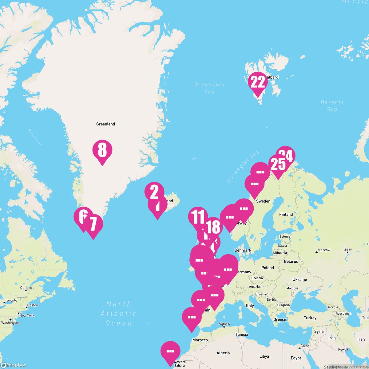 54 Night Vast Cultural Panorama (Reykjavik To Lisbon)