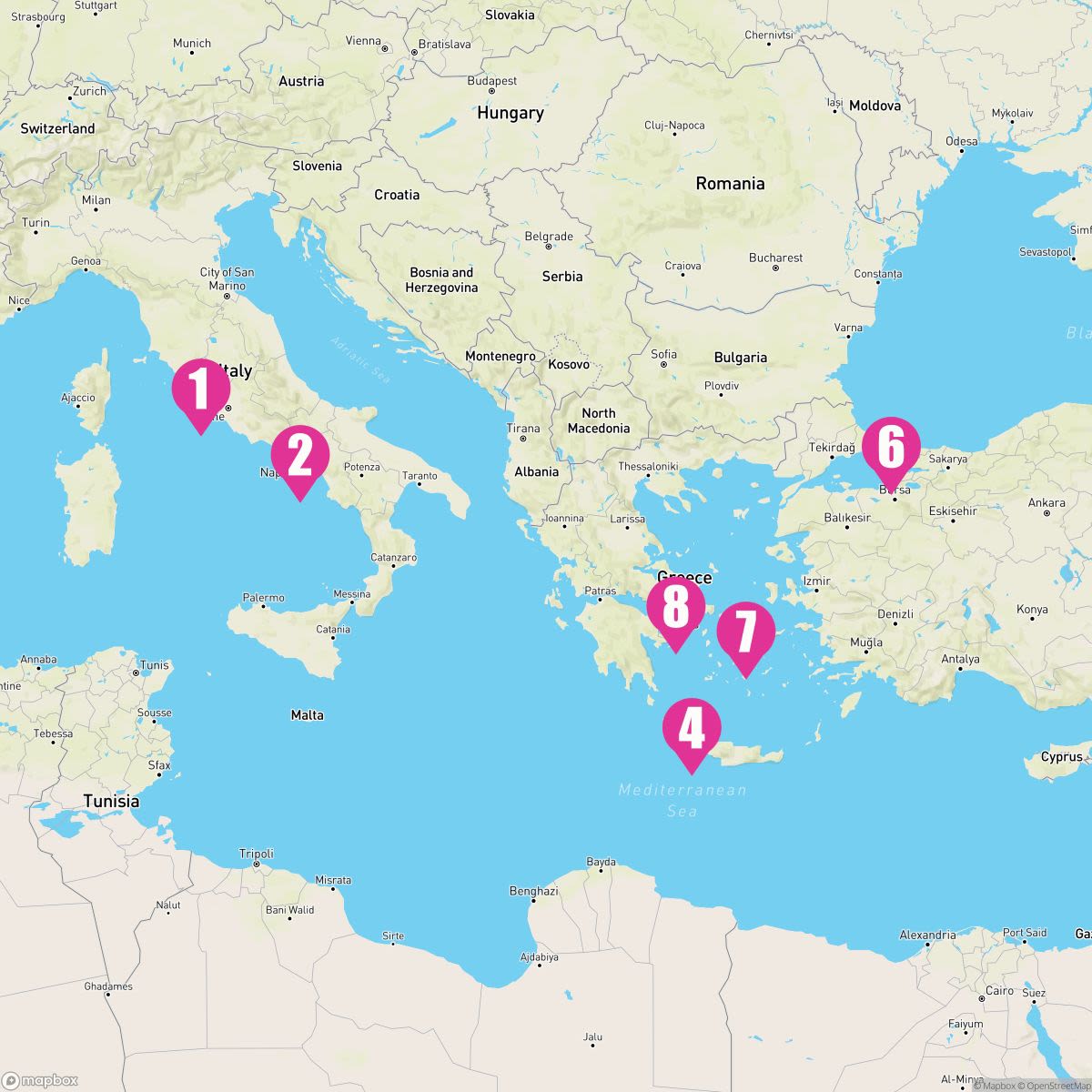 7 Night Mediterranean With Greek Isles & Turkey (Rome To Athens)