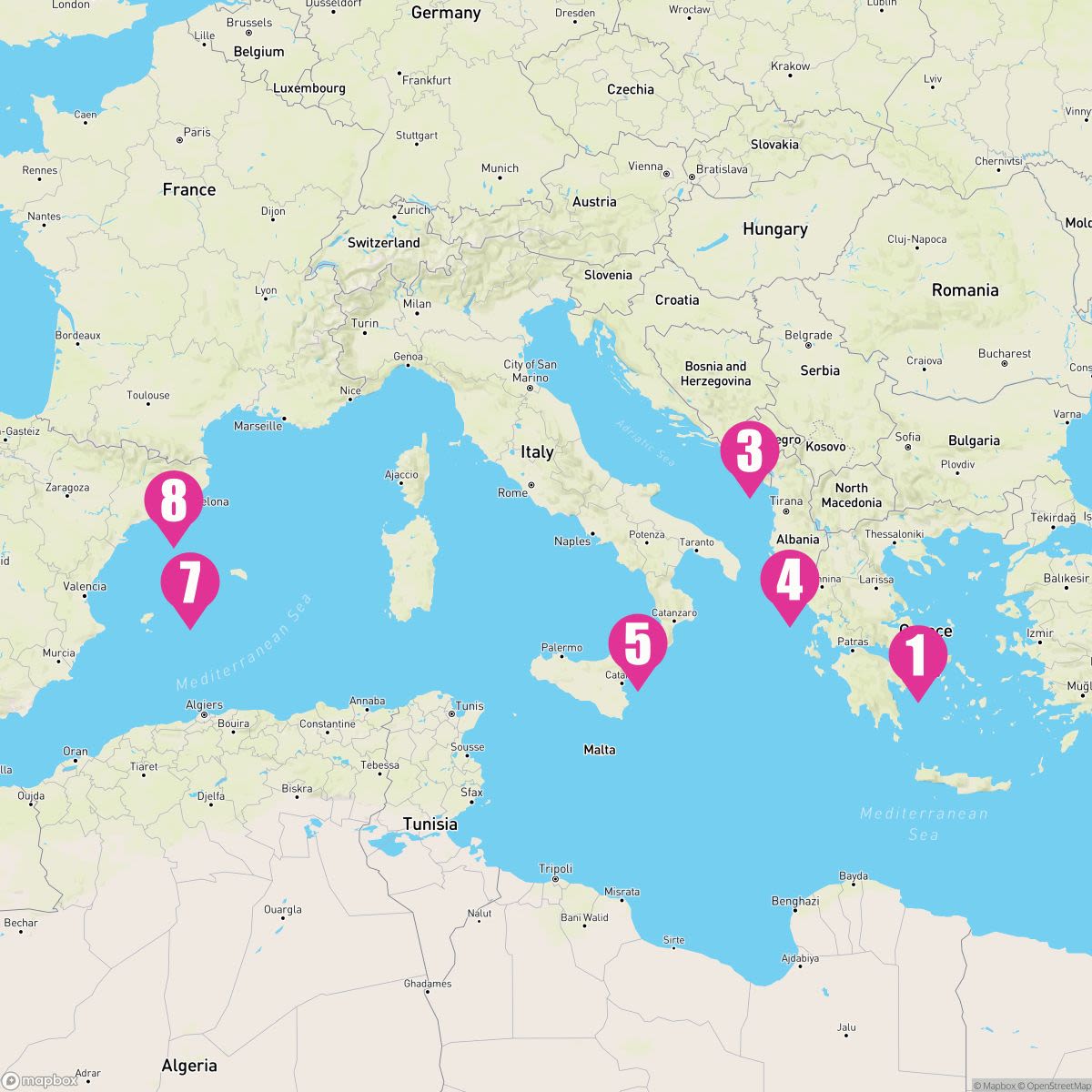 7 Night Mediterranean With Greece & Italy (Athens To Barcelona)