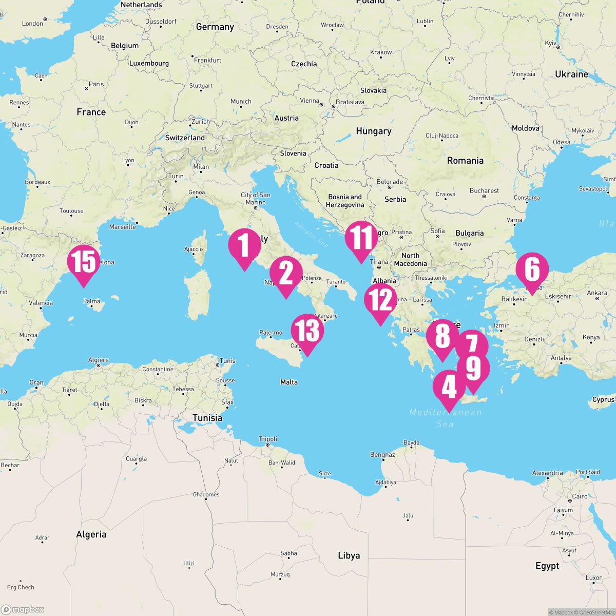 14 Night Mediterranean With Greek Isles Italy & Turkey (Naples To Barcelona)