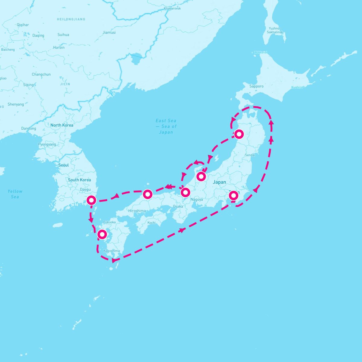 9 Night Circle Japan (Yokohama Roundtrip)