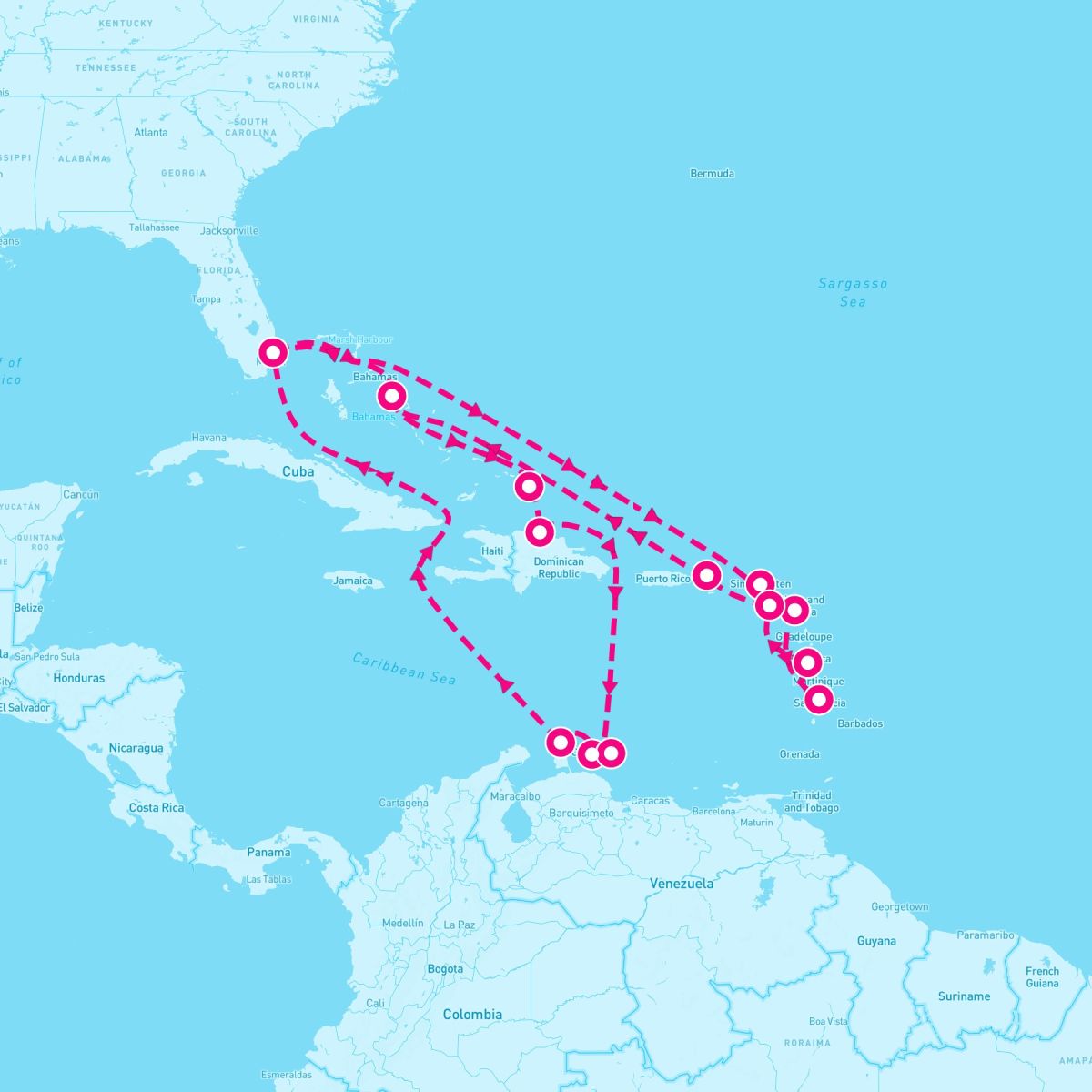 21 Night Eastern Caribbean Wayfarer / Southern Seafarer (Ft. Lauderdale Roundtrip)