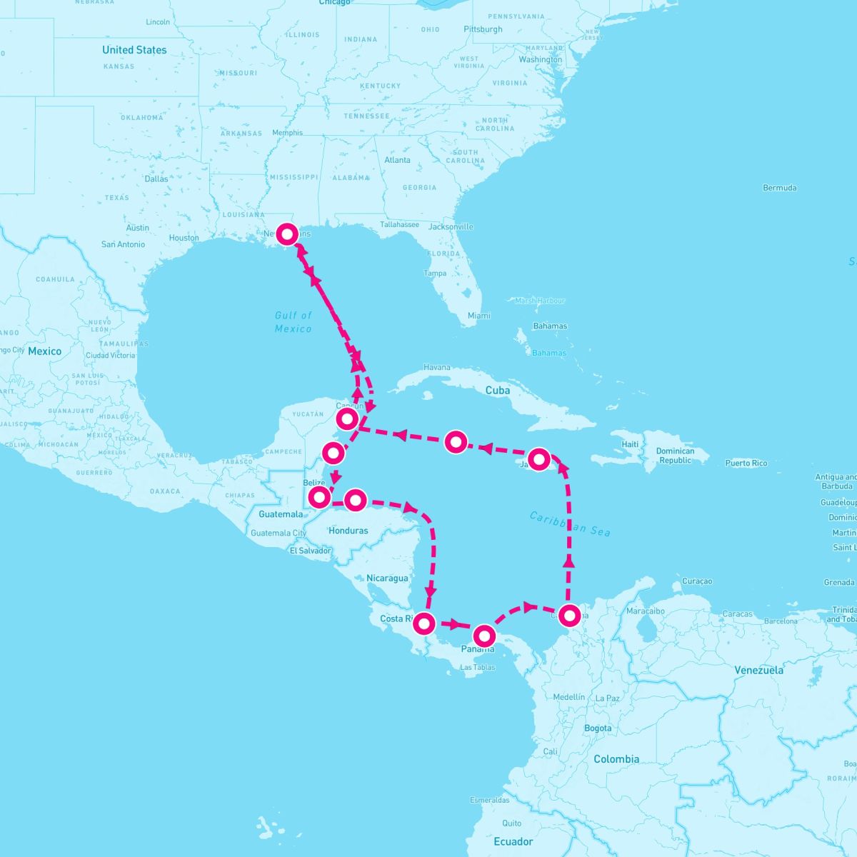 14 Night Caribbean: Cartagena Cozumel & Roatan (New Orleans Roundtrip)