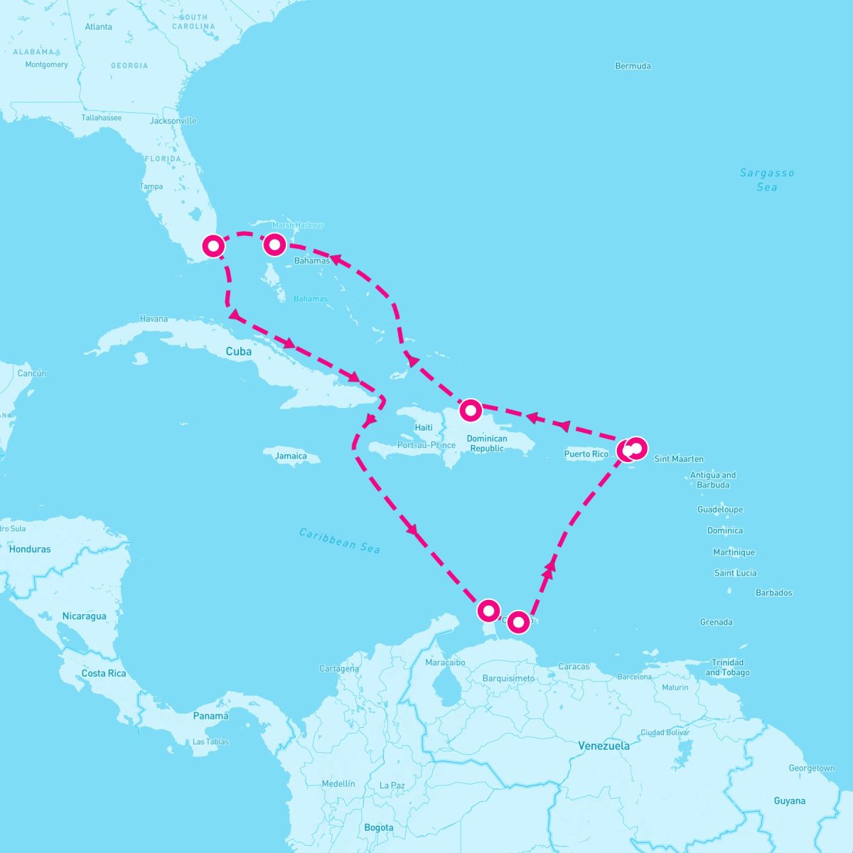 12 Night Caribbean: Curacao Aruba & Dominican Republic (Miami Roundtrip)