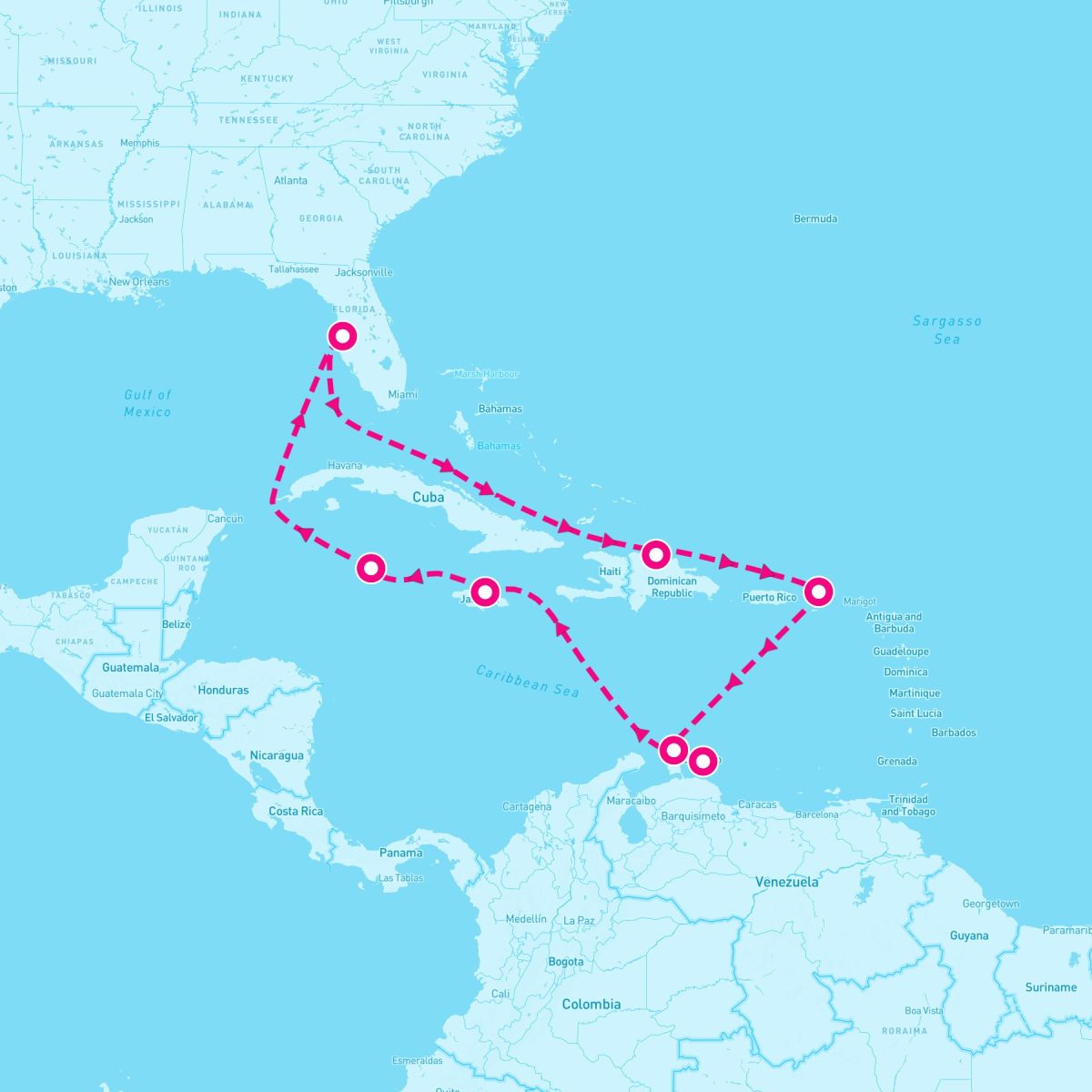 12 Night Caribbean: Curacao Aruba & Dominican Republic (Tampa Roundtrip)