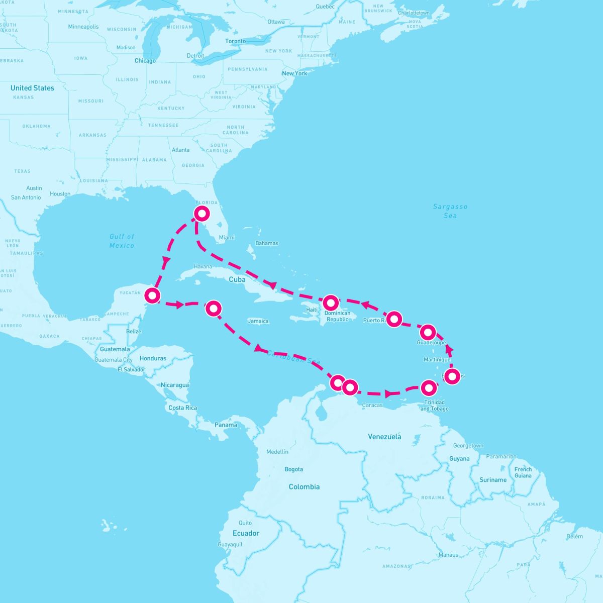 14 Night Caribbean: Curacao Aruba Barbados & Cozumel (Tampa Roundtrip)