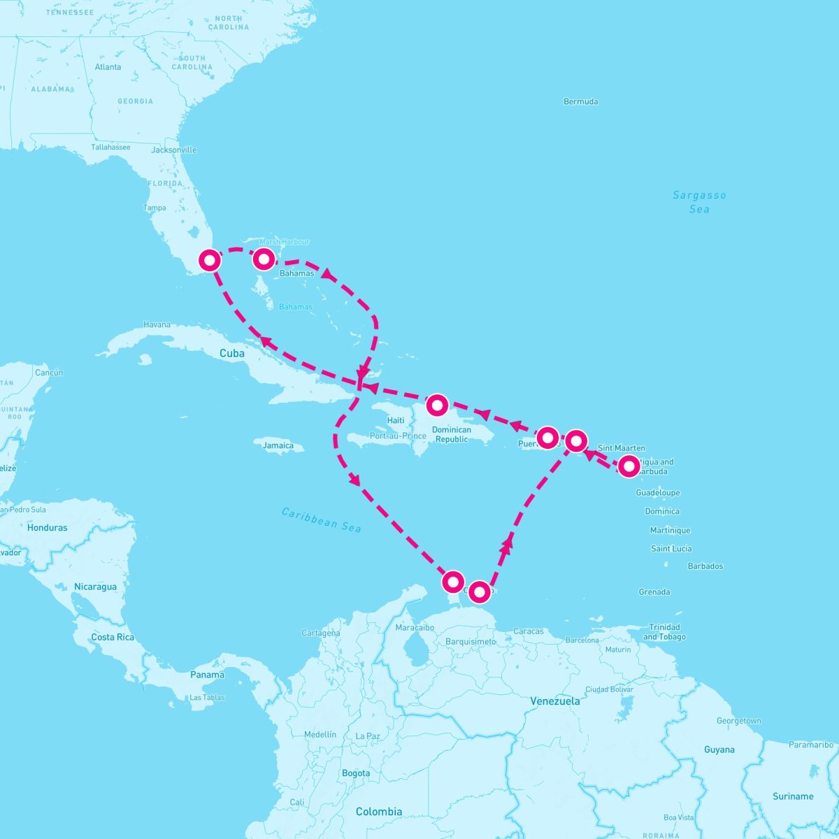 11 Night Caribbean: Curacao Aruba & Dominican Republic (Miami Roundtrip)