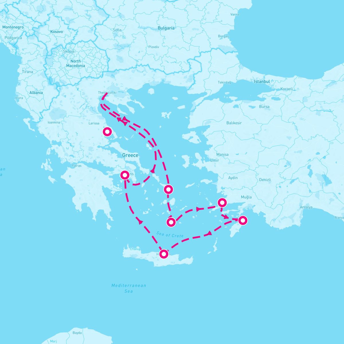 7 Night Greek Isles: Santorini Rhodes & Mykonos (Athens Roundtrip)