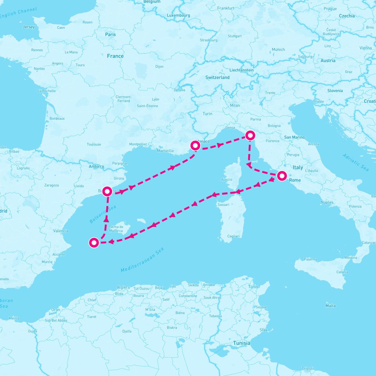 7 Night Barcelona To Cannes Rome & More (Barcelona Roundtrip)