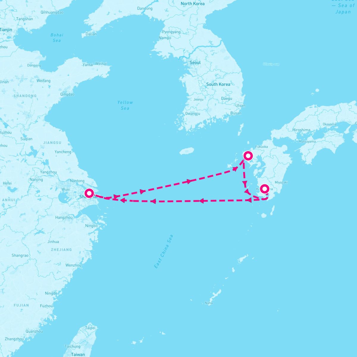 5 Night Sasebo & Kagoshima (Shanghai Roundtrip)