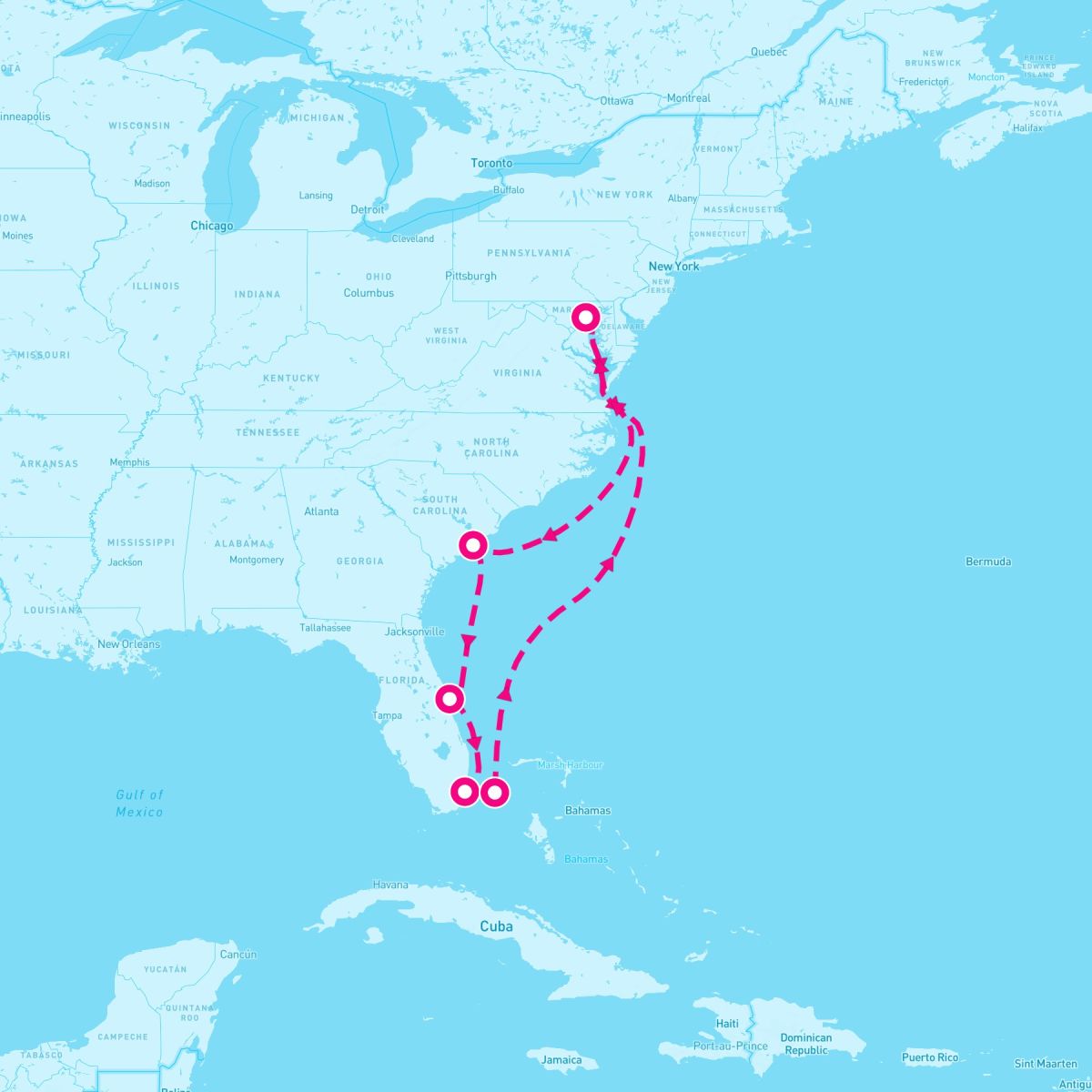 8 Night Southeast Coast & Bahamas (Baltimore Roundtrip)