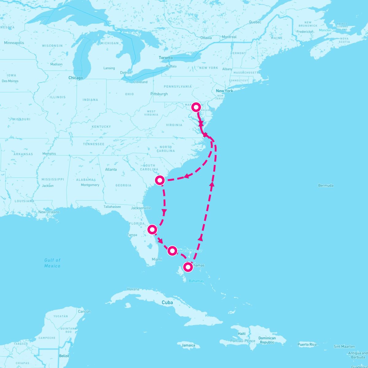 8 Night Southeast Coast & Bahamas (Baltimore Roundtrip)