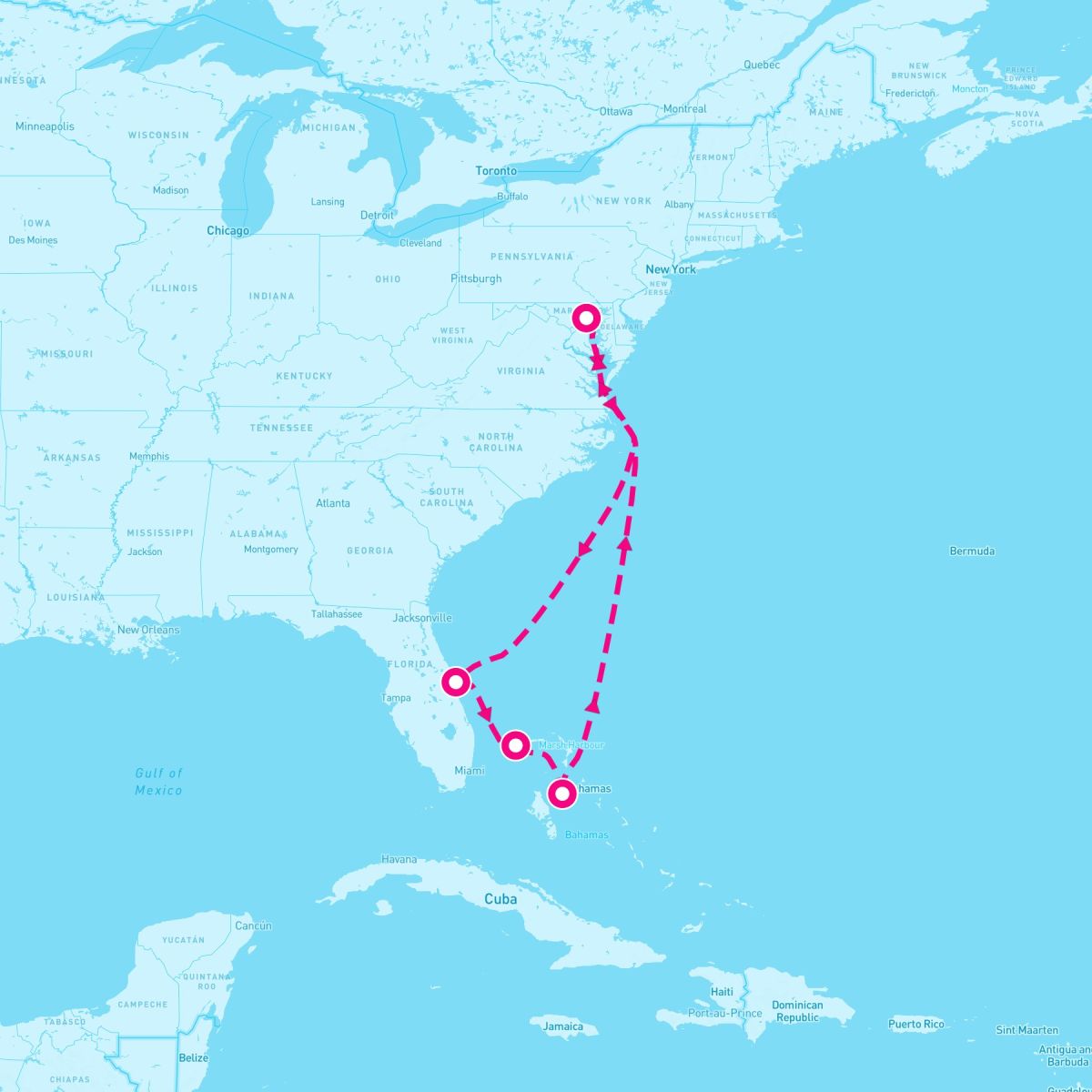 8 Night Southeast Coast & Bahamas (Baltimore Roundtrip)