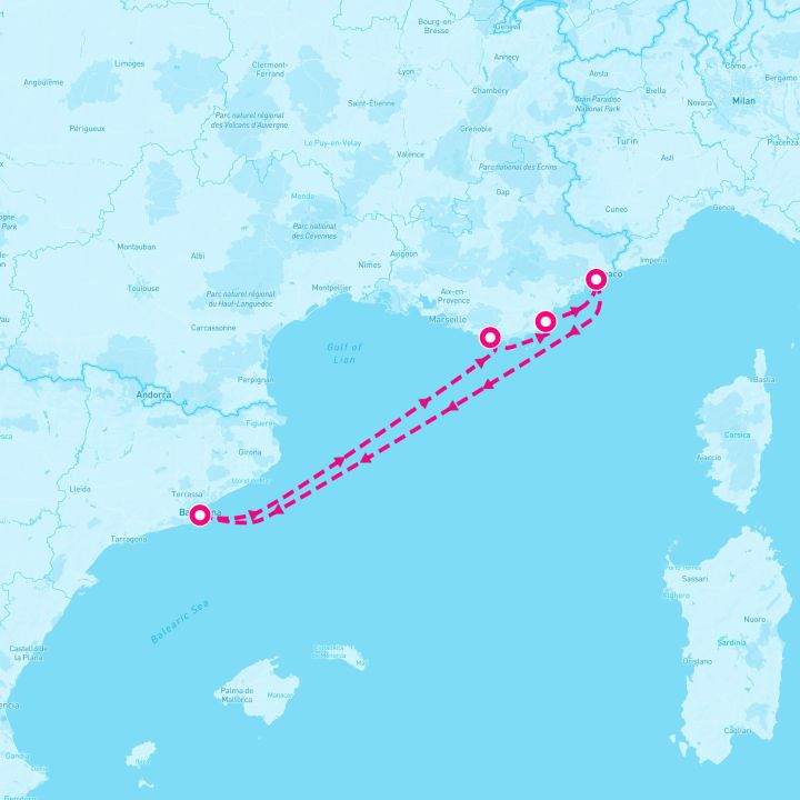 5 Night Grand Prix: Nice Barcelona & St. Tropez (Barcelona Roundtrip)