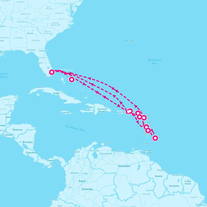 20 Night Caribbean Explorer (Ft. Lauderdale Roundtrip)