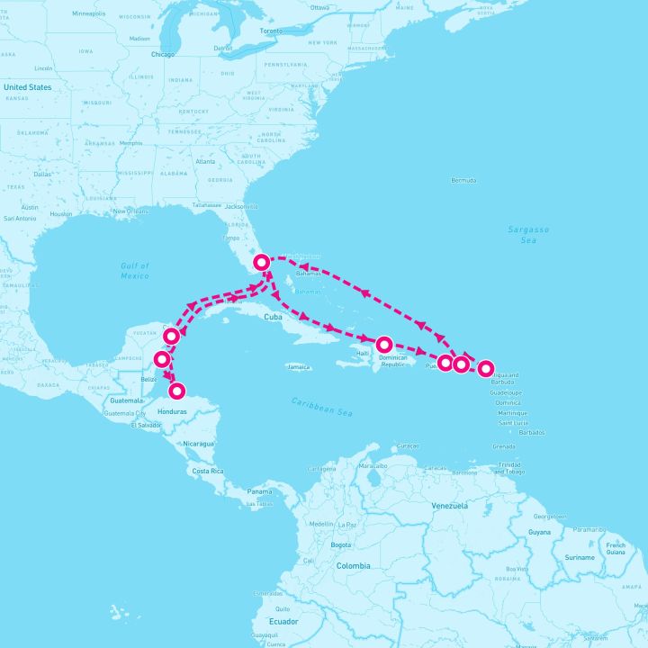 14 Night Caribbean East/West Adventurer Holiday (Ft. Lauderdale Roundtrip)