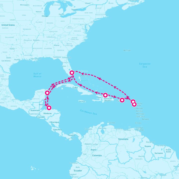 14 Night Caribbean East/West Adventurer Holiday (Ft. Lauderdale Roundtrip)