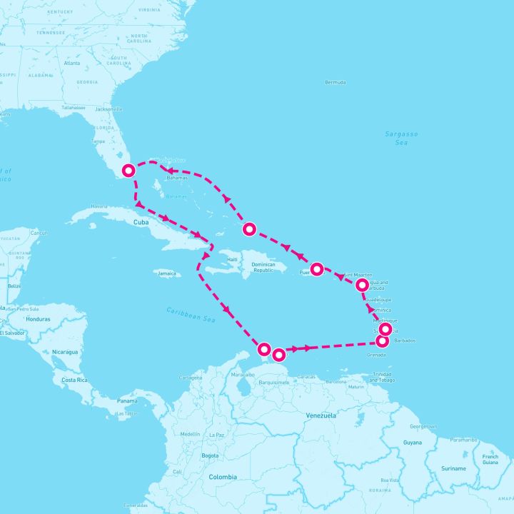 12 Night Tropical Island Rhythms (Miami Roundtrip)