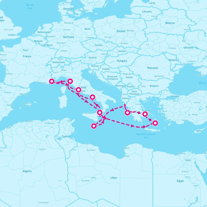 10 Night Greek Isles: Santorini Athens & Florence (Rome Roundtrip)