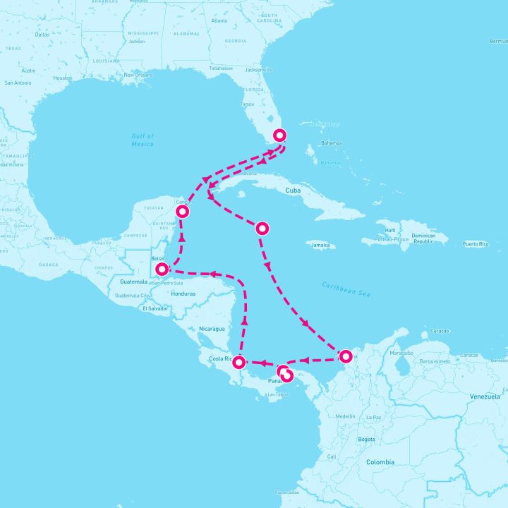 11 Night Panama Canal Partial Transit: Mexico Costa Rica & Belize (Miami Roundtrip)