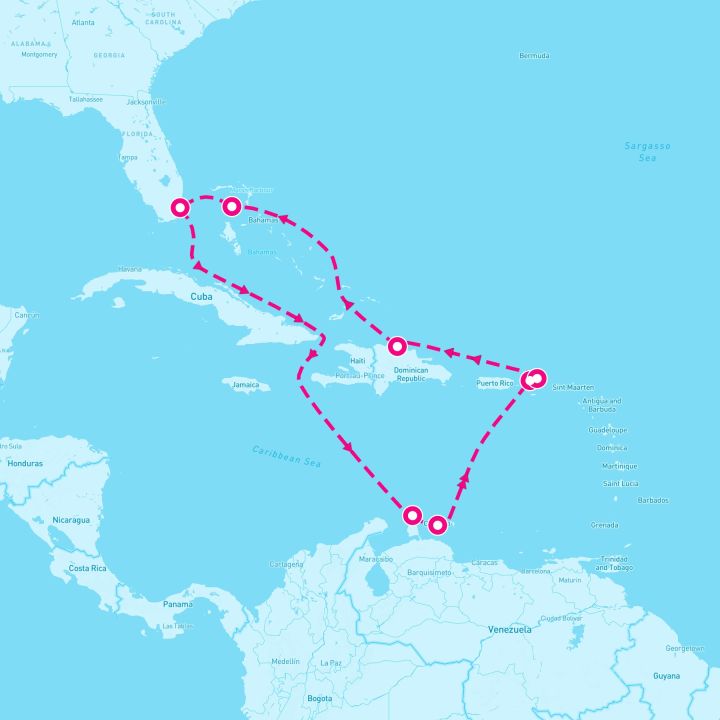 12 Night Caribbean: Curacao Aruba & Dominican Republic (Miami Roundtrip)