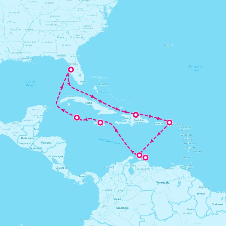 12 Night Caribbean: Curacao Aruba & Dominican Republic (Tampa Roundtrip)
