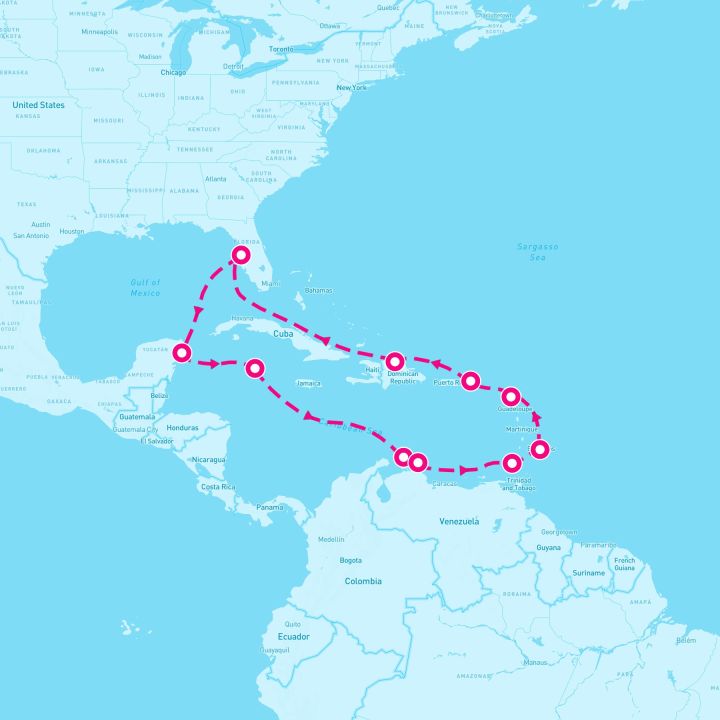 14 Night Caribbean: Curacao Aruba Barbados & Cozumel (Tampa Roundtrip)