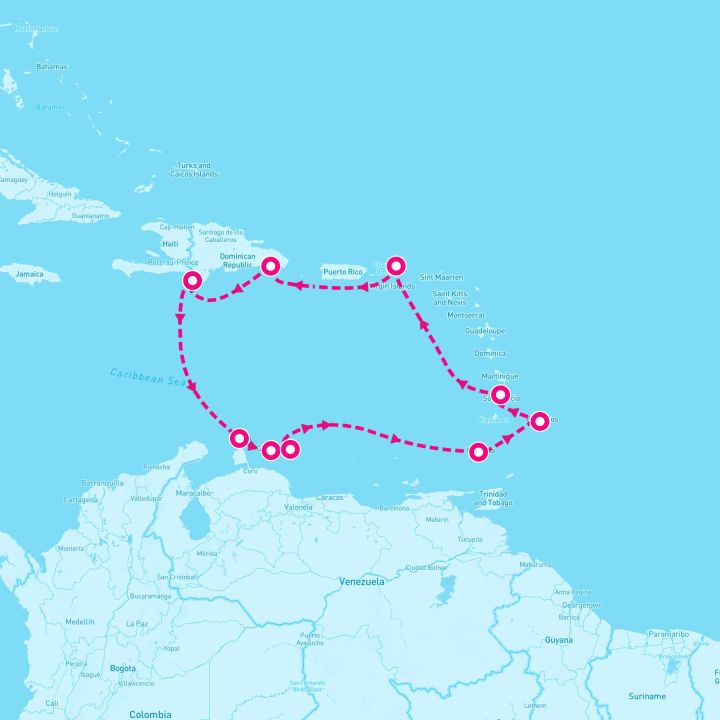 9 Night Caribbean: Dominican Republic Aruba & Barbados (La Romana Roundtrip)
