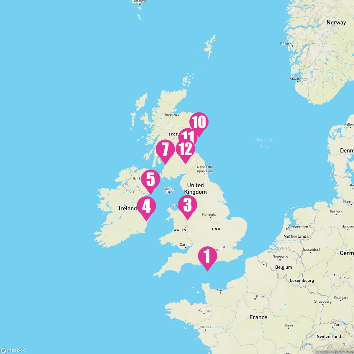 13 Night Golf & British Isles (Southampton To Edinburgh)