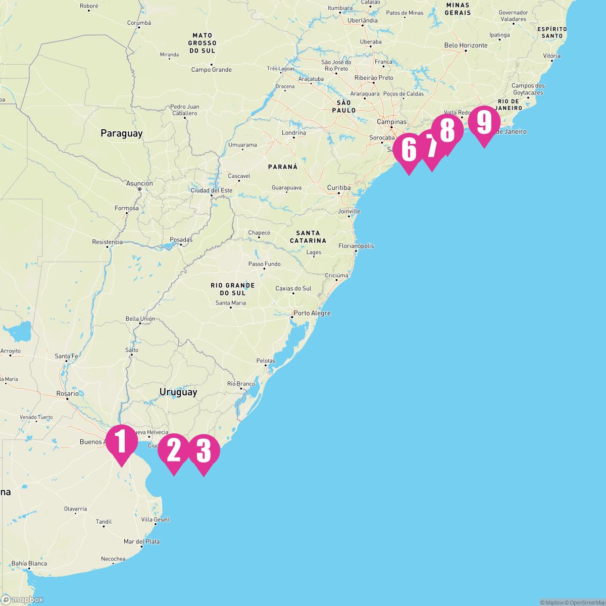 9 Night Argentina Uruguay & Brazil (Buenos Aires To Rio De Janeiro)