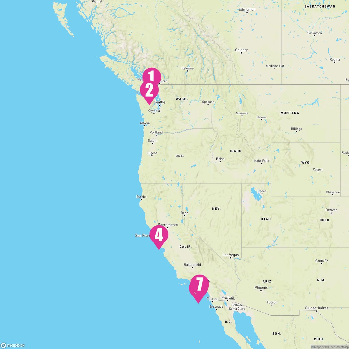 6 Night Pacific Coastal (Vancouver To Los Angeles)