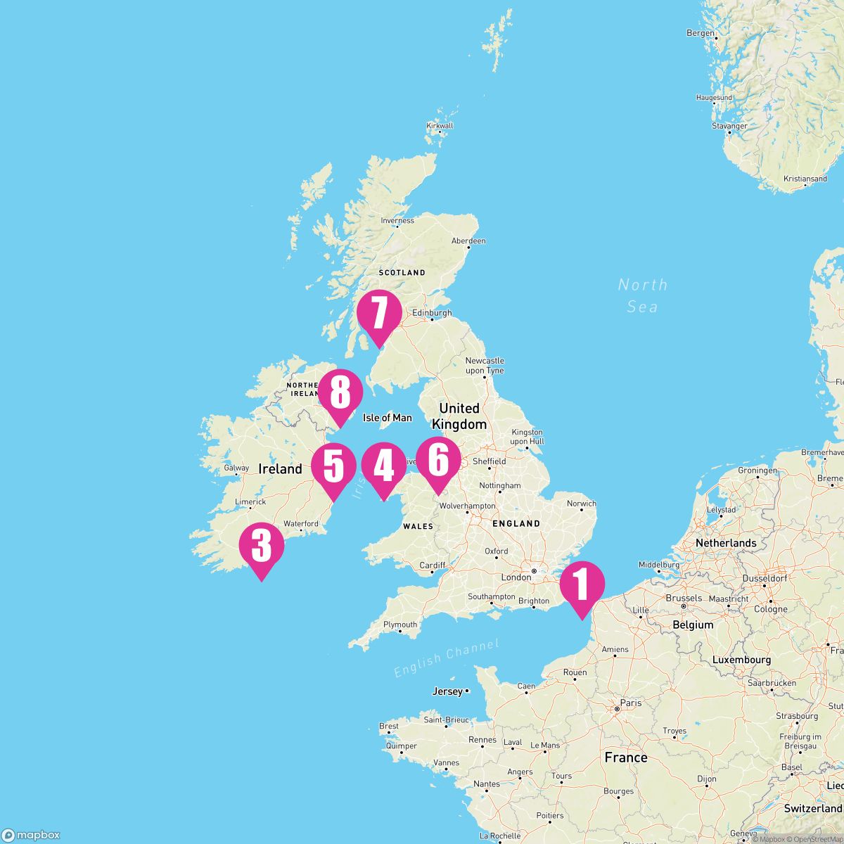 9 Night Western Europe (Dover Roundtrip)