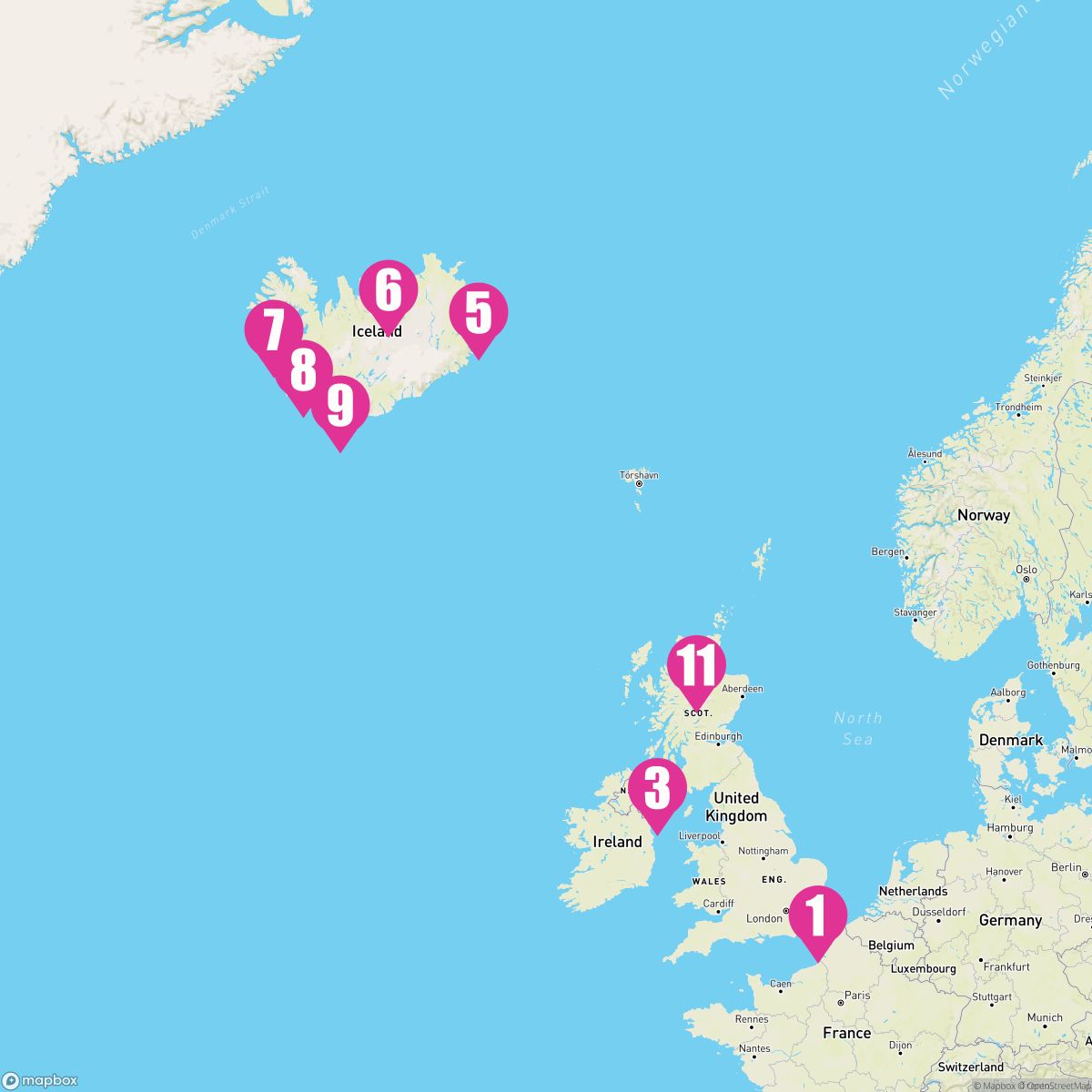 12 Night Western Europe & Iceland (Dover Roundtrip)