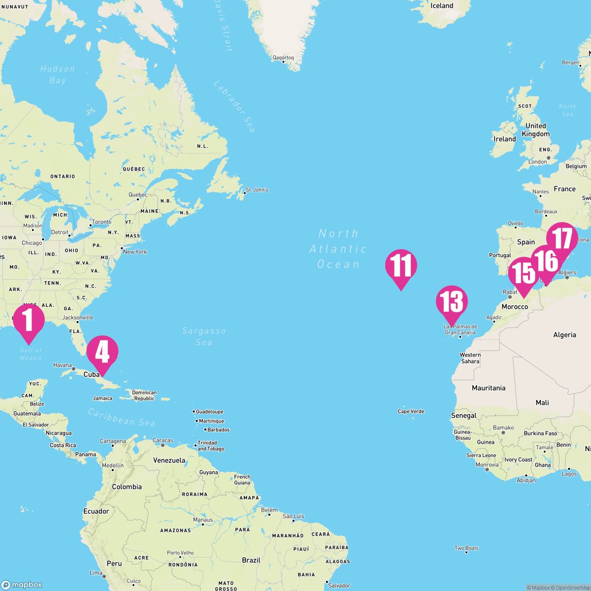 16 Night Carnival Journeys: Transatlantic Eastbound (New Orleans To Barcelona)